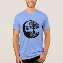 Black and White Disc Golf Silhouette Tri-Blend Shirt