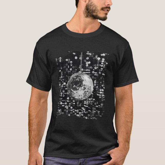 Black And White Disco Ball Club T-Shirt (Vorderseite)