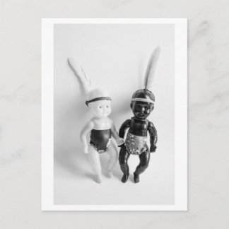 Black and White Doll Indians Postkarte