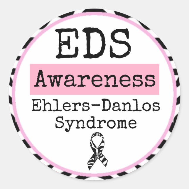 Black and White Ehlers-Danlos Syndrom EDS Sticker (Vorderseite)