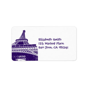 Black and White Eiffel Tower Address Labels Adressaufkleber