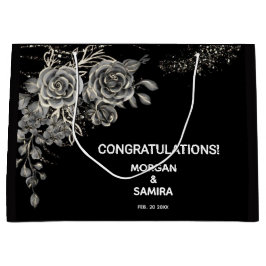 Black and white elegant boho wedding  große geschenktüte