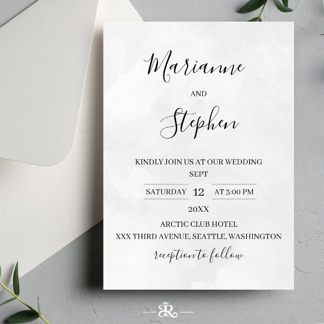 Black and White Elegant Minimalist Invitation Einladung (Von Creator hochgeladen)