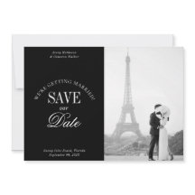 Black and White Elegant Save the Date Card