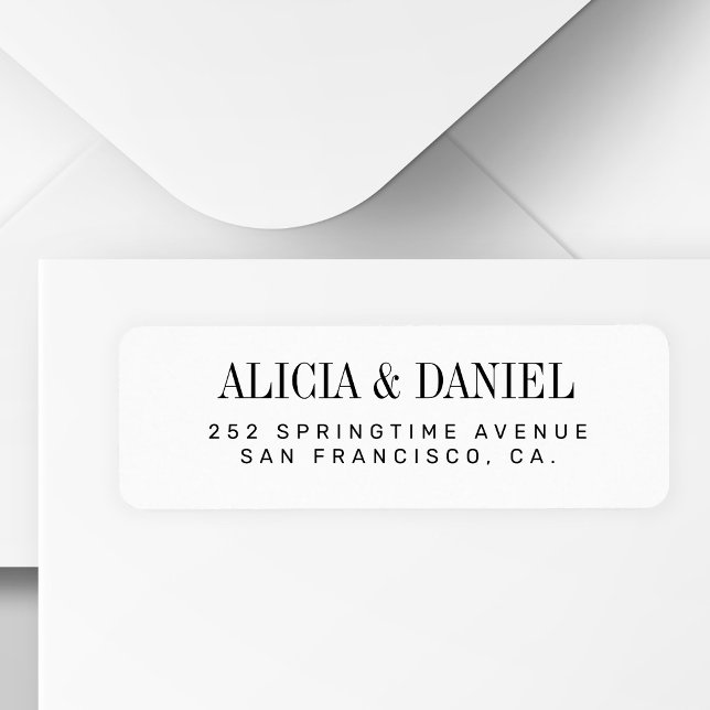 Black and white elegant wedding return address (Von Creator hochgeladen)