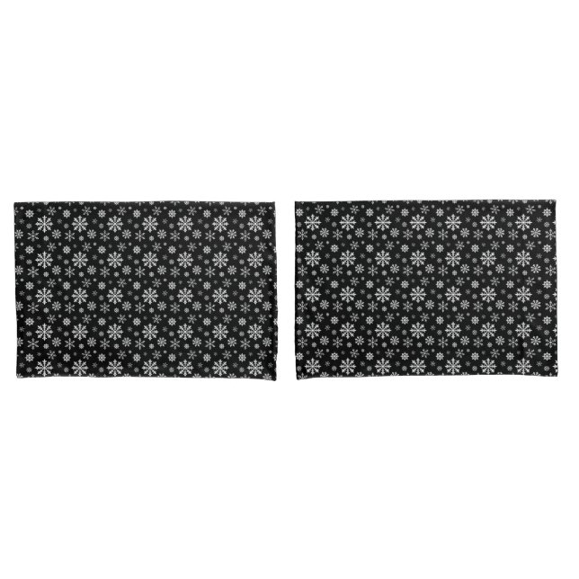 Black And White Elegant Winter Snowflake Pattern Kissenbezug (Vorderseite-Set)