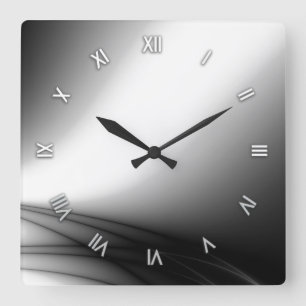 Black and White Estuary Wall Clock Quadratische Wanduhr