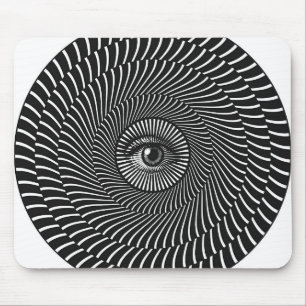 Black and White Eye Circular Graphic Mousepad