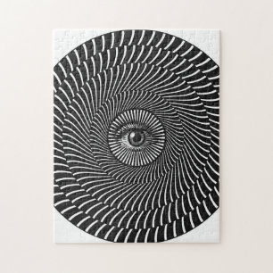 Black and White Eye Circular Graphic Puzzle