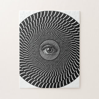 Black and White Eye Circular Graphic Puzzle