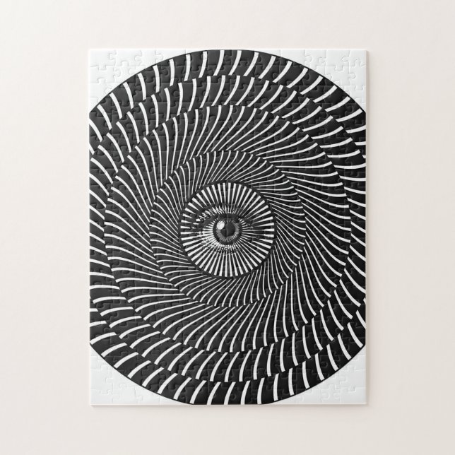 Black and White Eye Circular Graphic Puzzle (Vertikal)