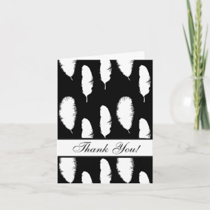 Black and White Feathers Vielen Dank Dankeskarte