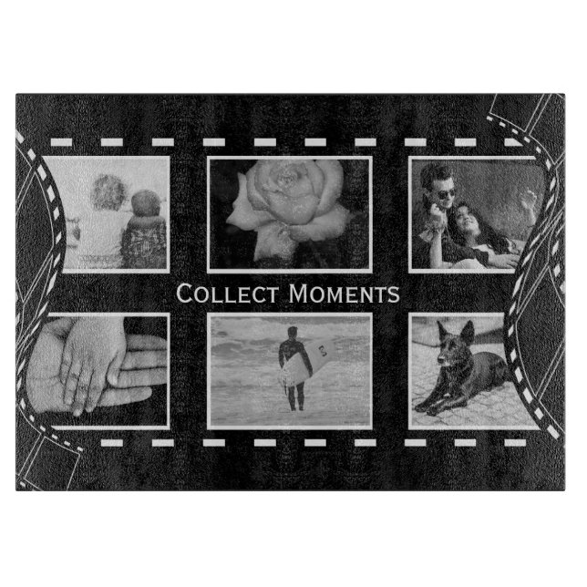 Black and White Film Reel Custom Photo Schneidebrett (Vorderseite)