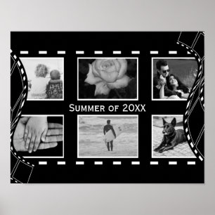 Black and White Film Reel Poster