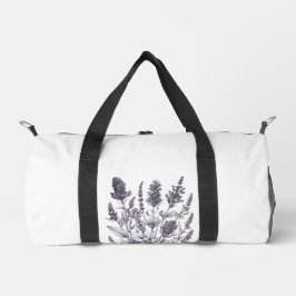 Black and white flowers duffle bag