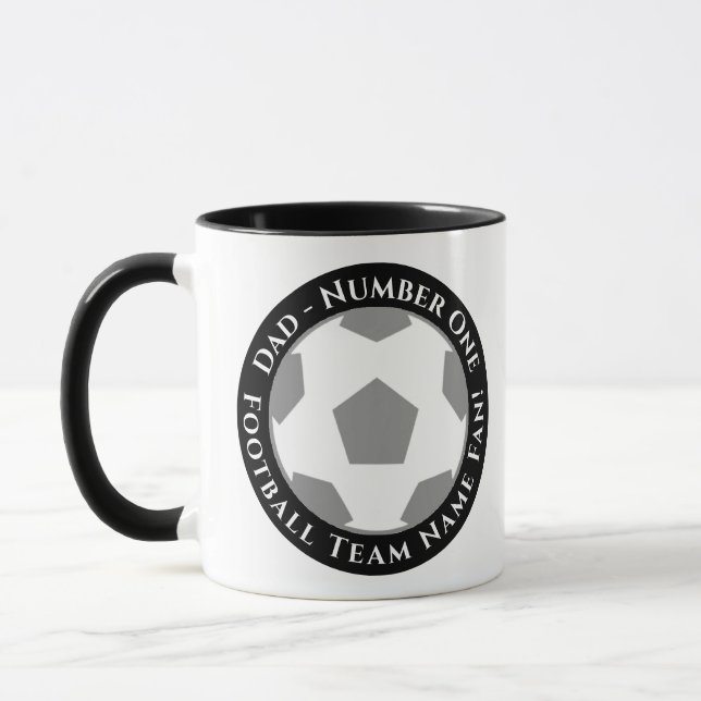 Black and White Football Dad Mug Tasse (Links)