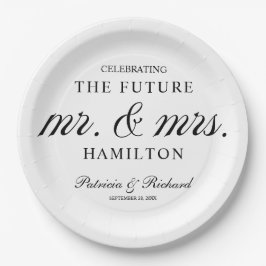 Black and White Future Mr. und Mrs. Engagement Par Pappteller