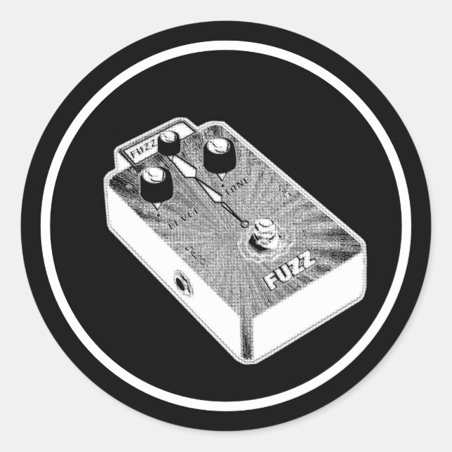 Black and White Fuzz Runder Aufkleber (Vorderseite)