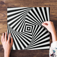 Black and White Geometric Illusion Holographic