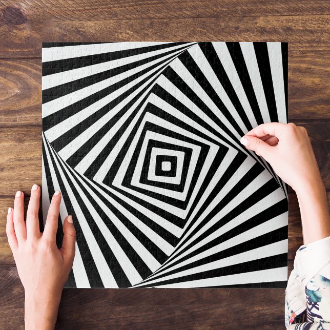 Black and White Geometric Illusion Holographic Puzzle (Von Creator hochgeladen)