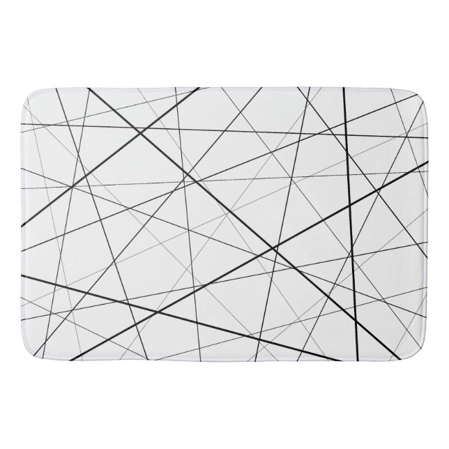 Black and white geometric pattern badematte (Vorderseite)