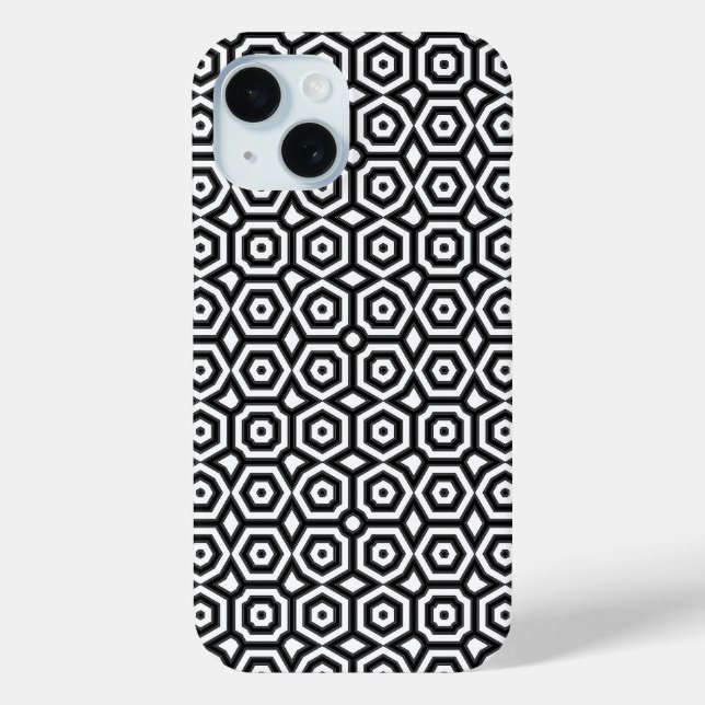 Black and white geometric pattern Case-Mate iPhone hülle (Rückseite)