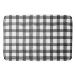 Black and White Gingham Buffalo Karo Kariert Badematte
