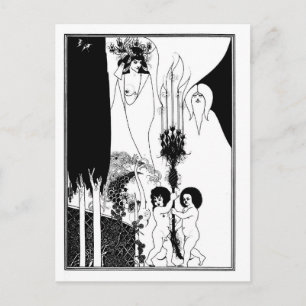 Black and white goth gohic art Salome Postkarte