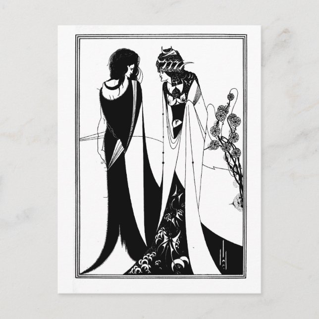Black and white goth gothic art new Salome Postkarte (Vorderseite)