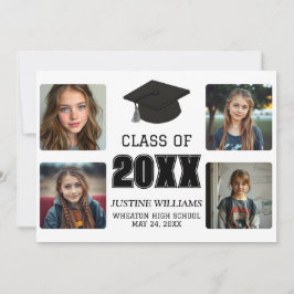 Black and White Graduation  Ankündigung