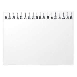 Black and White Guitars Notepad Notizblock