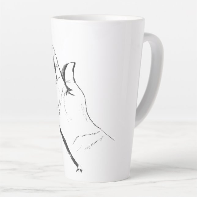 black and white hand on coffee mug milchtasse (Rechte Ecke)