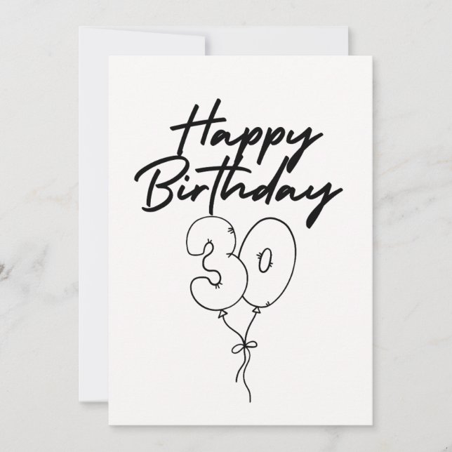 BLACK AND WHITE HAPPY BIRTHDAY CARD (Vorderseite)