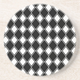Black and White Harlequin Diamond Pattern Getränkeuntersetzer