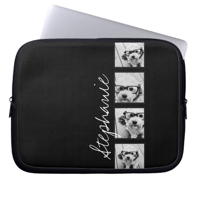 Black and White Instagram Laptopschutzhülle (Vorderseite)