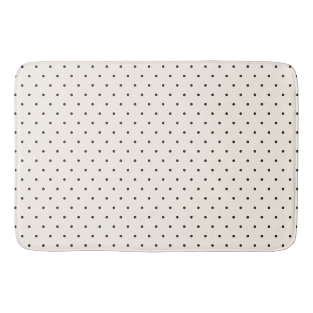 Black and White Ivory Polka Dot Pattern Retro  Badematte (Vorderseite)