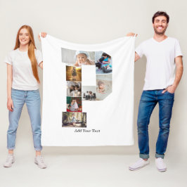 Black and White Letter P Photo Collage Fleecedecke