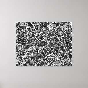 BLACK AND WHITE LXIX - Action painting - Abstrakt- Leinwanddruck