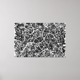 BLACK AND WHITE LXIX - Action painting - Abstrakt- Leinwanddruck