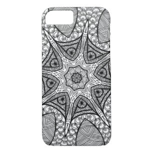Black and White Mandala Handy Case