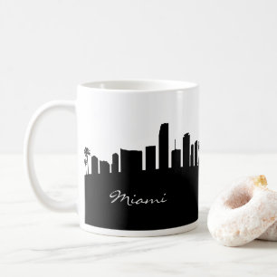 Black and White Miami Skyline Kaffeetasse