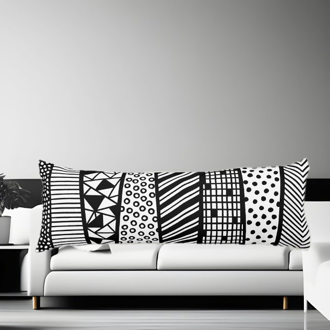 Black and white - modern pattern seitenschläferkissen (Von Creator hochgeladen)