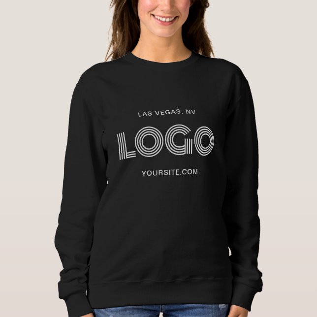 Black and White Modern Rectangular Logo Sweatshirt (Vorderseite)