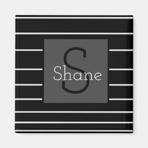 Black and White Monogram Magnet
