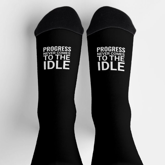 Black and White Motivational Saying Inspirational Socken (Oben)