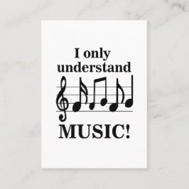 Black and White Music Notes Musical Profession Visitenkarte