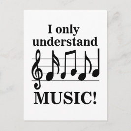 Black and White Music Notes  Postkarte