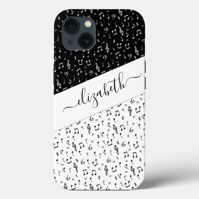 Black and white musical personalized   Case-Mate iPhone hülle (Rückseite)