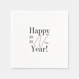 Black and White New Year's Eve Party Serviette