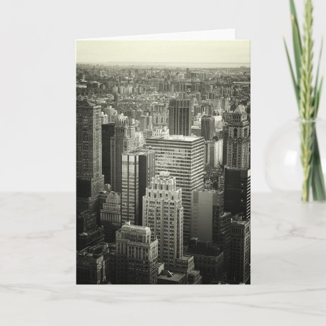 Black and White New York City Skyline Karte (Vorderseite)